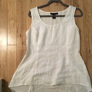 Elegant Linen Tunic Top with Long Back